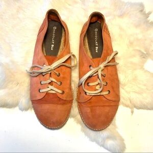 Chocolat Blu Coral Suede Oxfords Espadrilles 38/ 7
